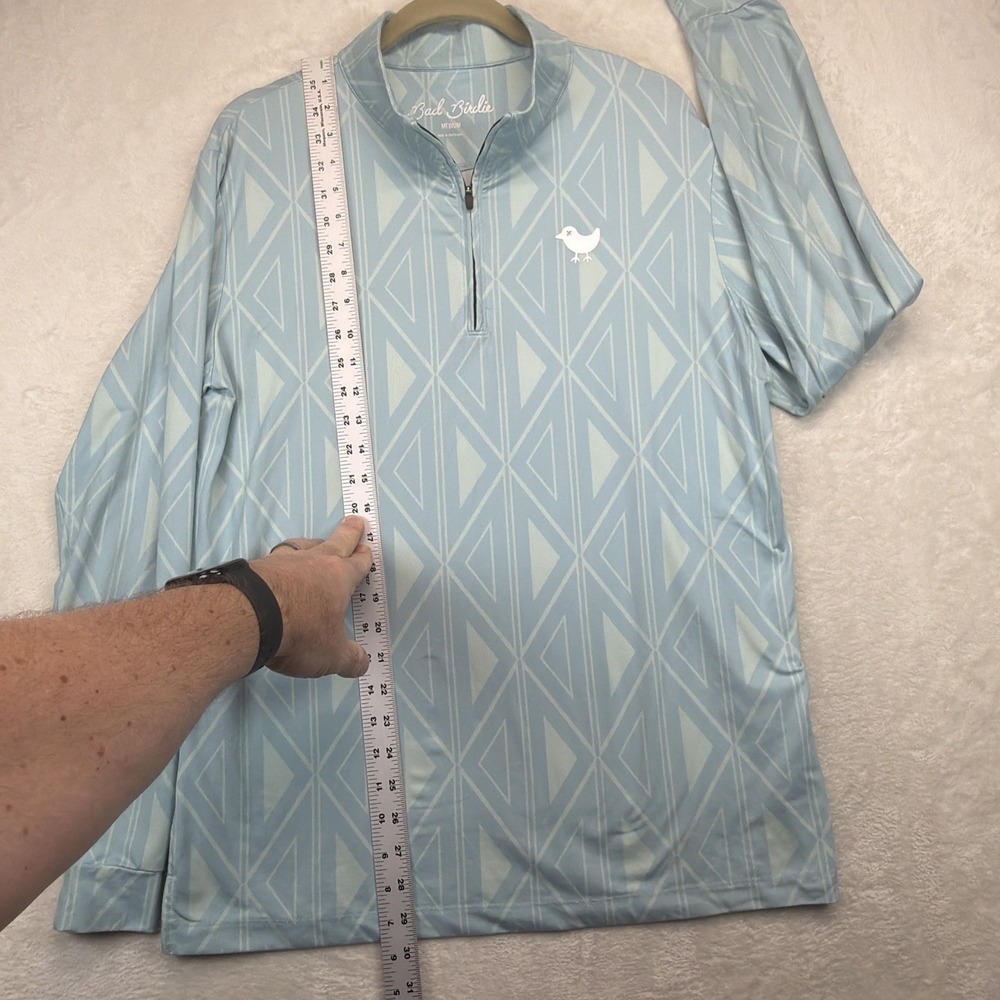 Bad Birdie Quarter Zip Pullover Men's Medium Blue Golf Performance Geometric - Picture 4 of 10